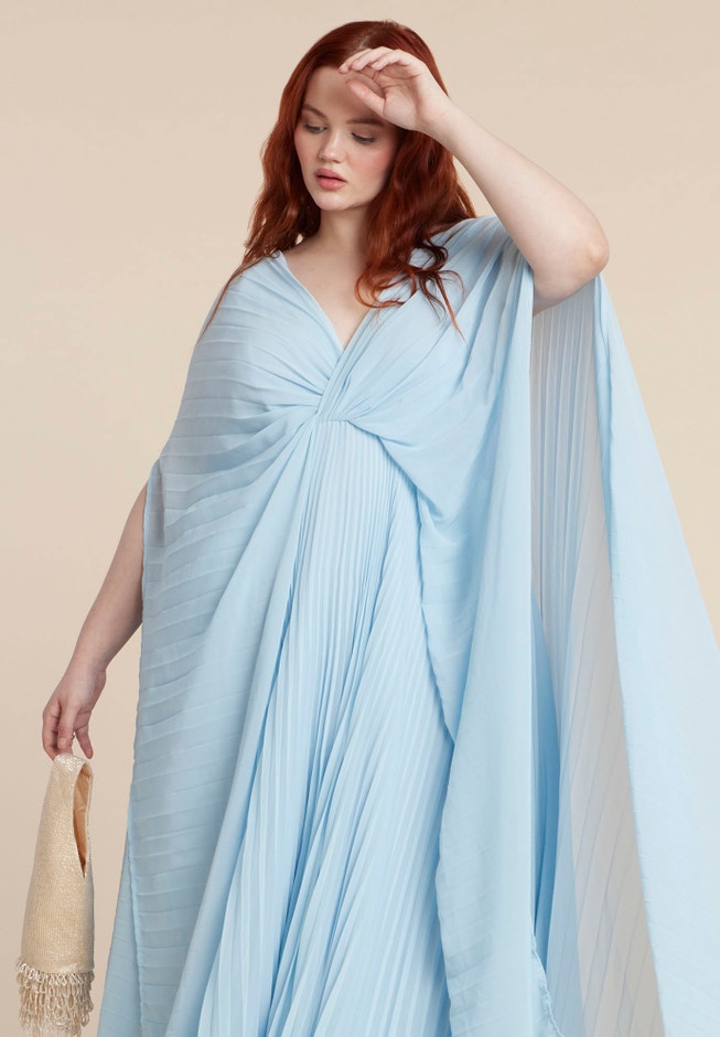 Pleated Cape Gown image number 2
