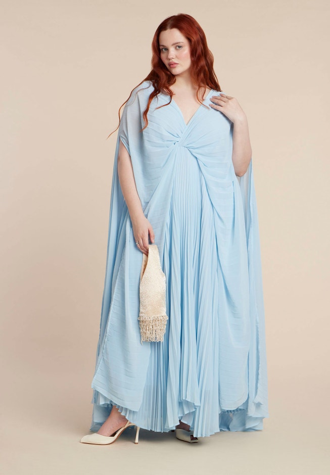 Pleated Cape Gown image number 0