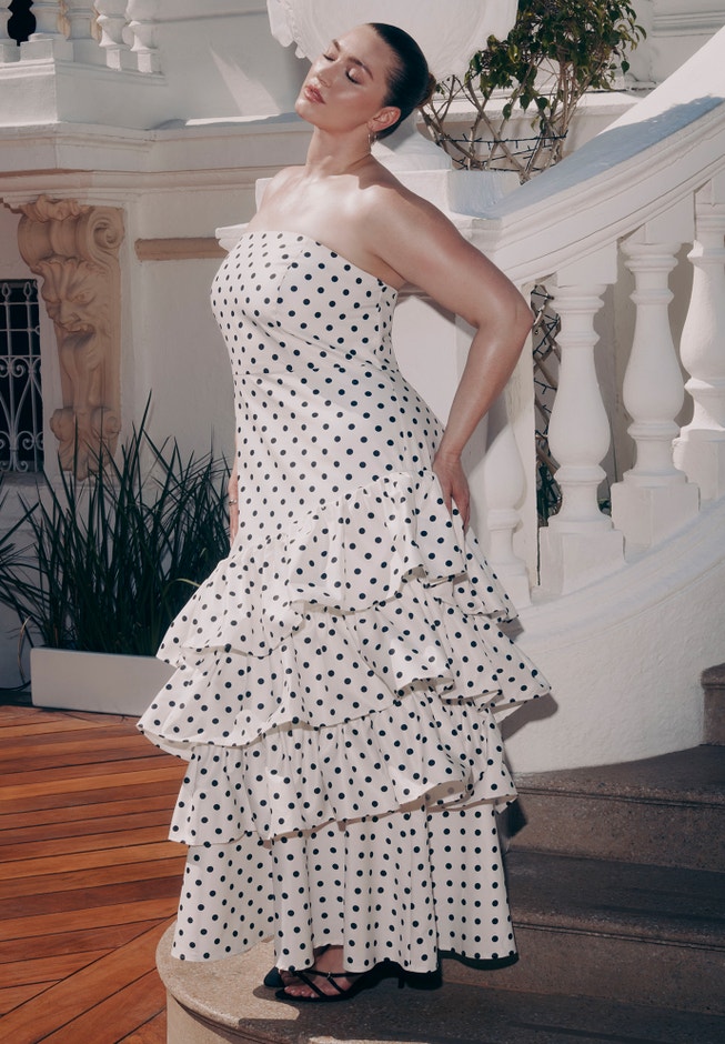 Ruffle Dot Gown image number null
