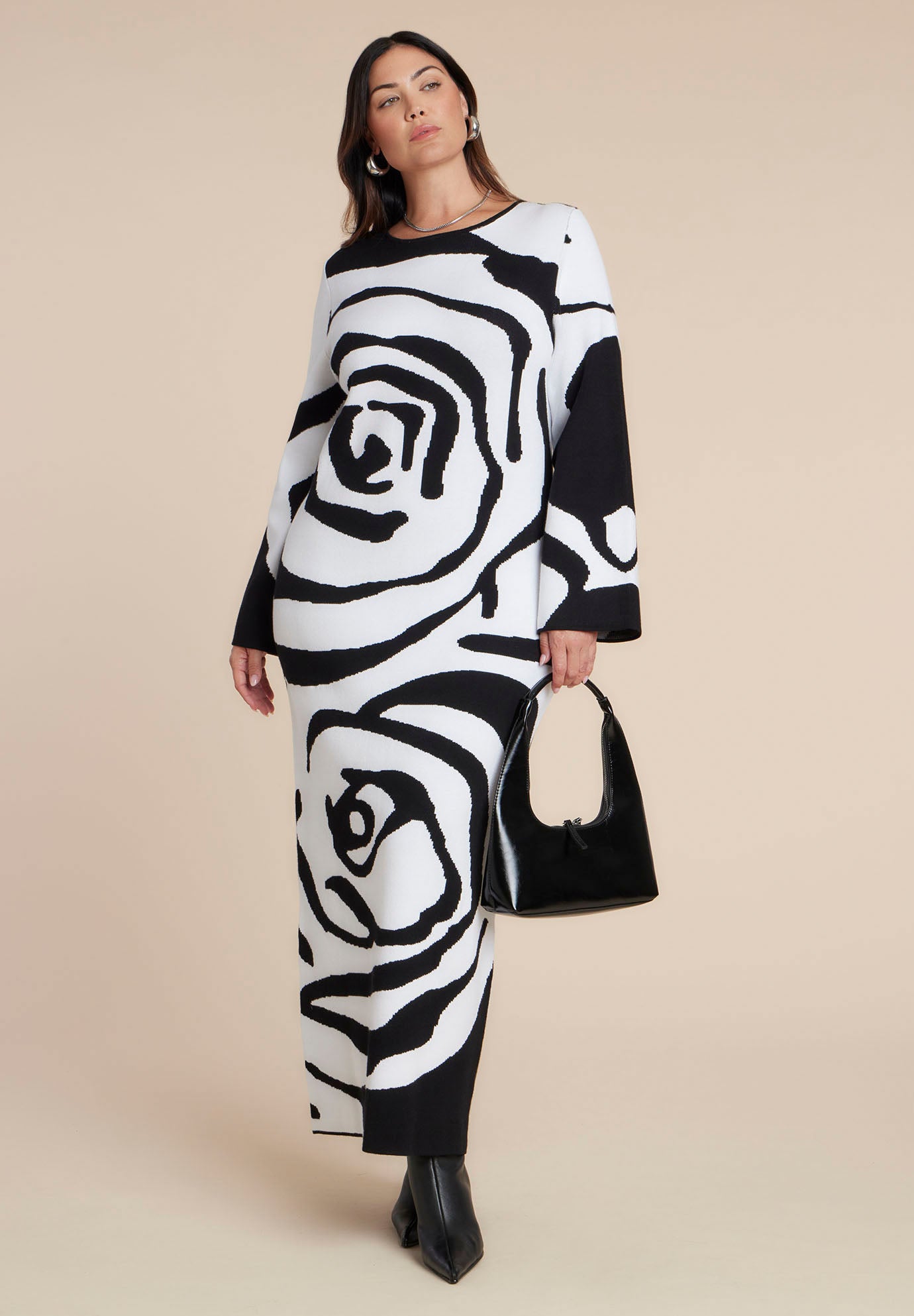  Intarsia Long Sleeve Dress image number 0