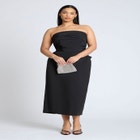 Pleated Bodice Bow Detail Dress image number null