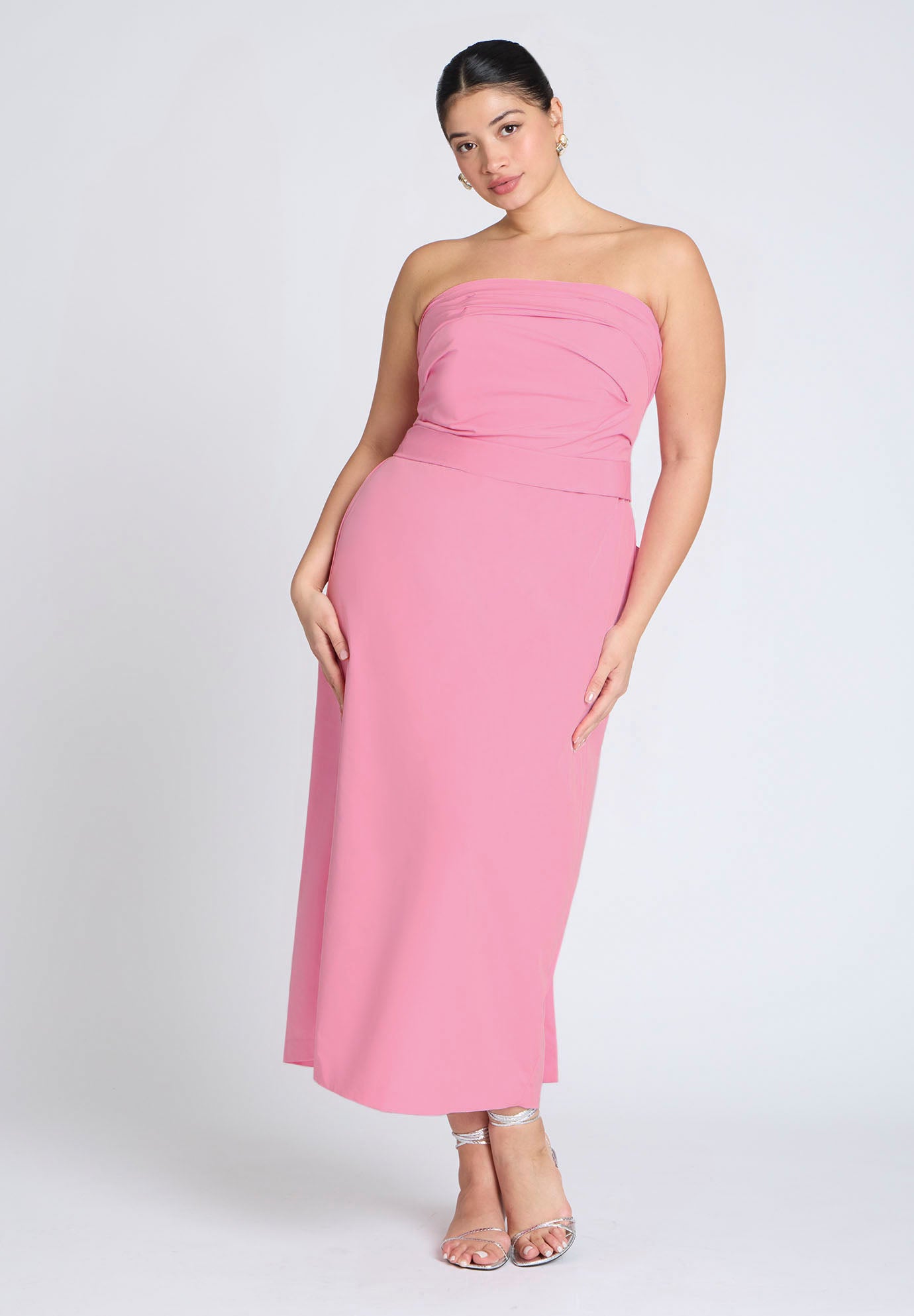 Pleated Bodice Bow Detail Dress image number 1