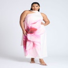 One Shoulder Floral Cape Dress image number null