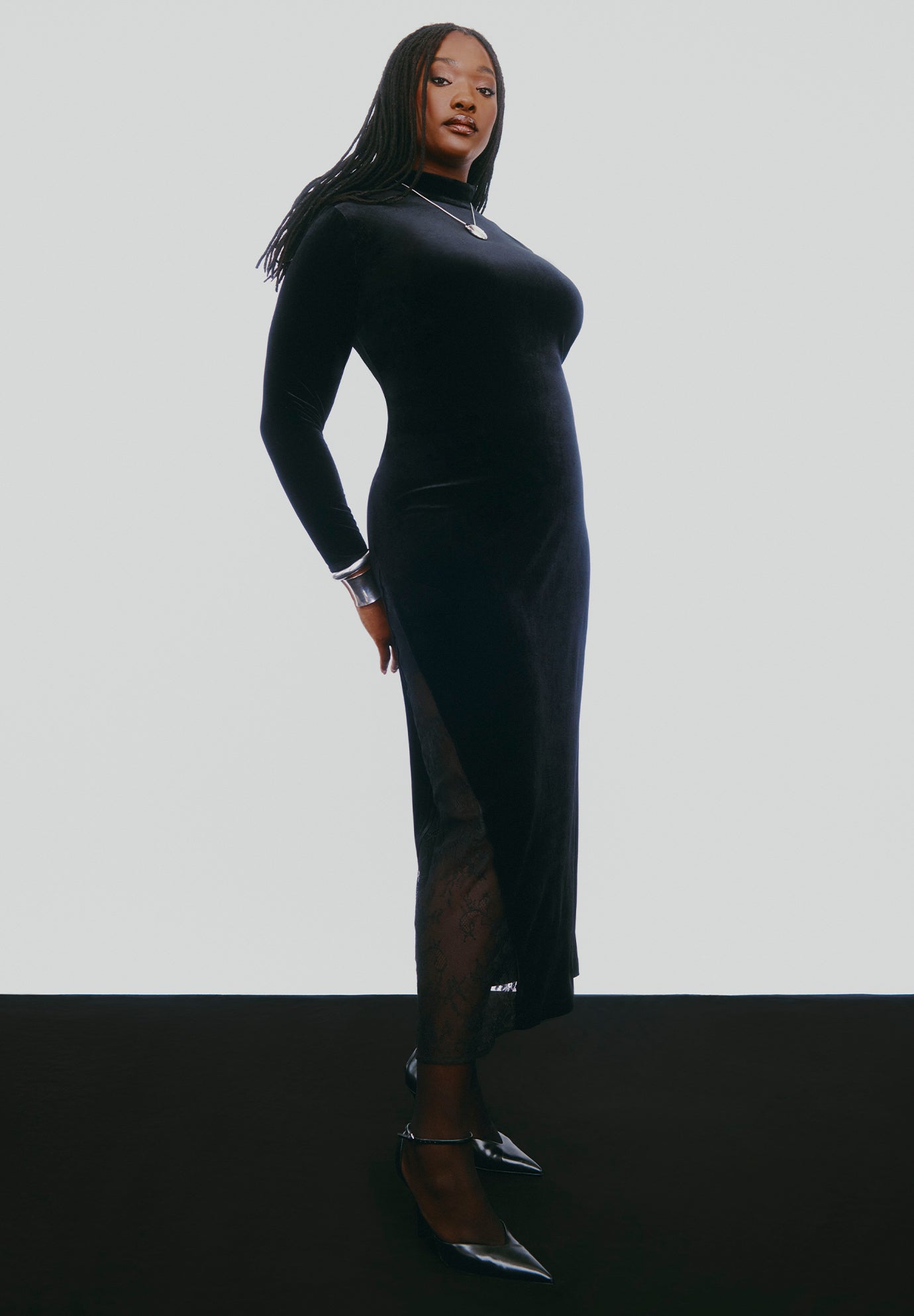 Velvet And Lace Maxi Dress image number 6