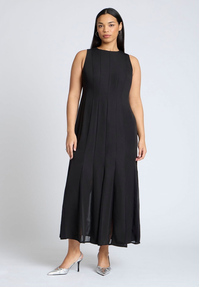 Chiffon Godet Maxi Dress image number null