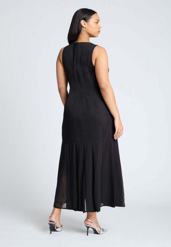 Chiffon Godet Maxi Dress image number null