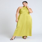 Halter Neck Satin Maxi Dress image number null