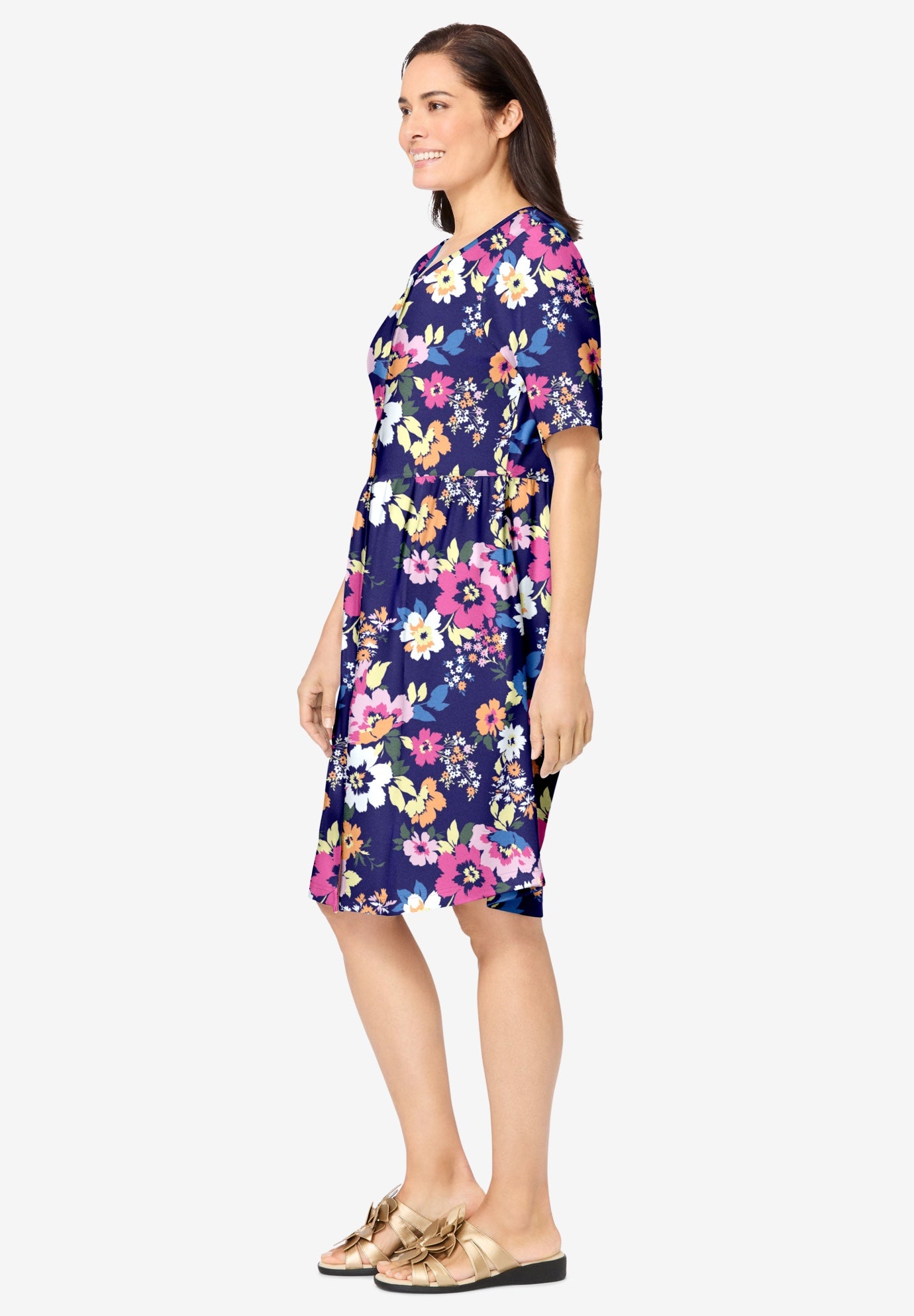 Button-Front Short Essential Dress image number 2