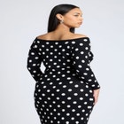 Off The Shoulder Dot Pattern Sweater image number null