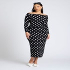 Off The Shoulder Dot Pattern Sweater image number null