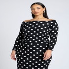 Off The Shoulder Dot Pattern Sweater image number null