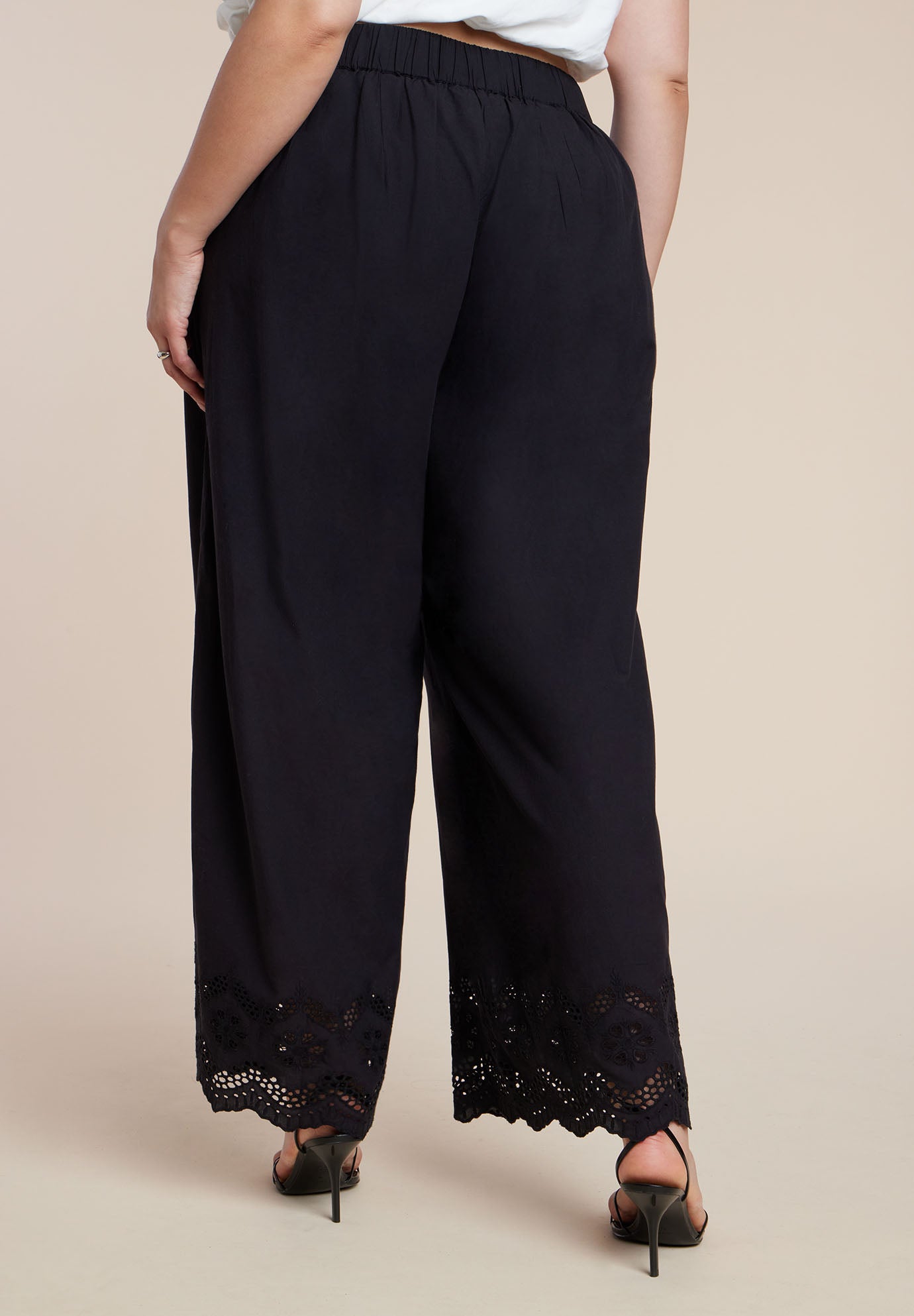 Embroidered Eyelet Pant image number 1