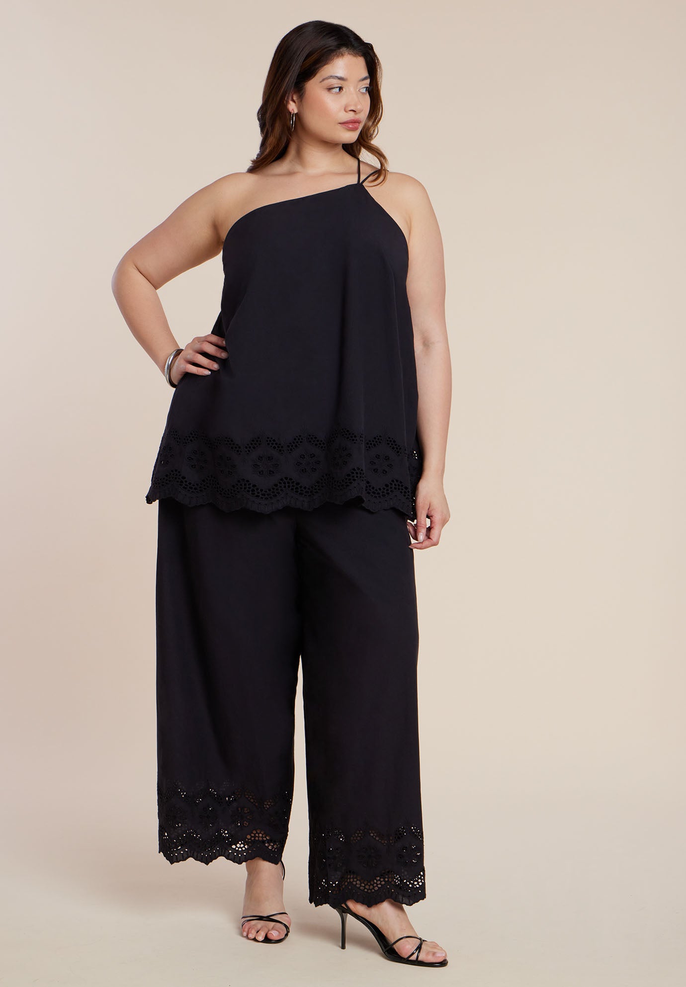 Embroidered Eyelet Pant image number 2
