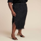  Sparkle Textural Fringe Column Skirt image number null