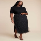  Sparkle Textural Fringe Column Skirt image number null