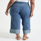 Wide-Leg Cropped Cuffed Jeans image number null