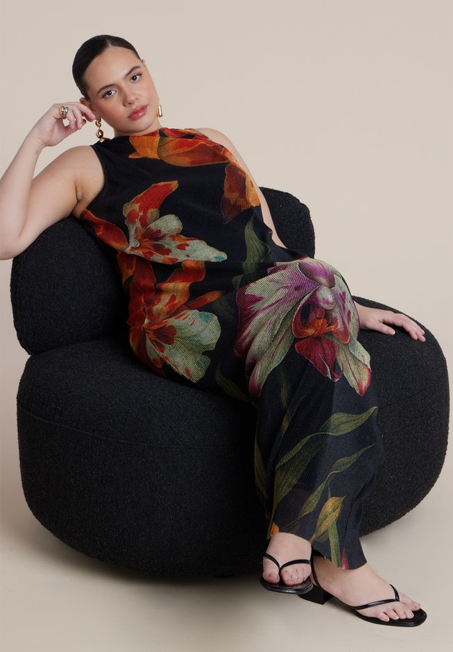  Pleated Chiffon Dress  image number 2