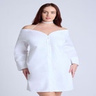  Off The Shoulder Poplin Mini Dress  image number null