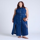  Sleeveless Denim Midi Dress  image number null