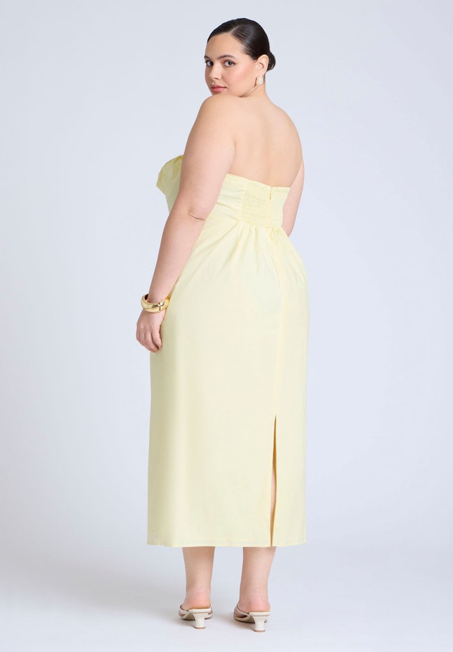 Cup Detail Poplin Column Dress image number null