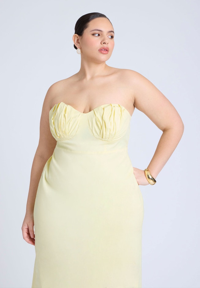 Cup Detail Poplin Column Dress image number null