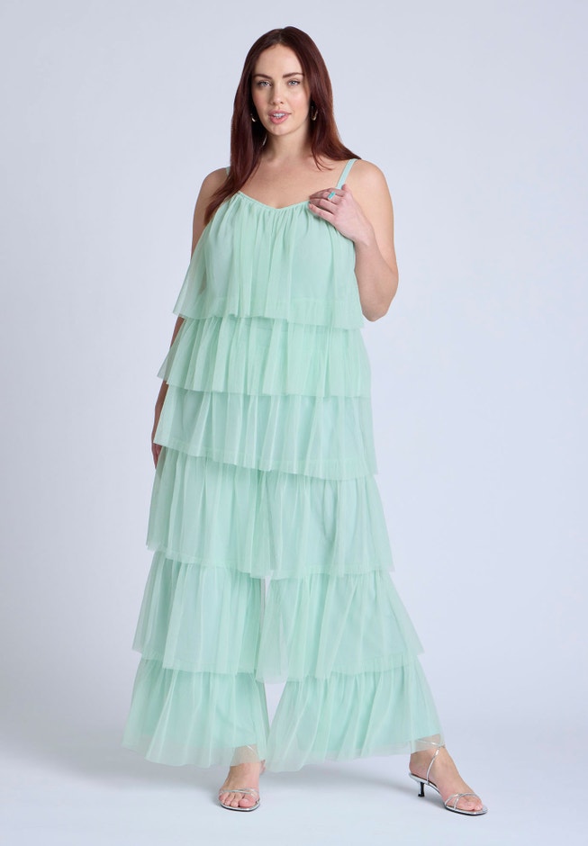 Tulle Ruffle Cami image number null
