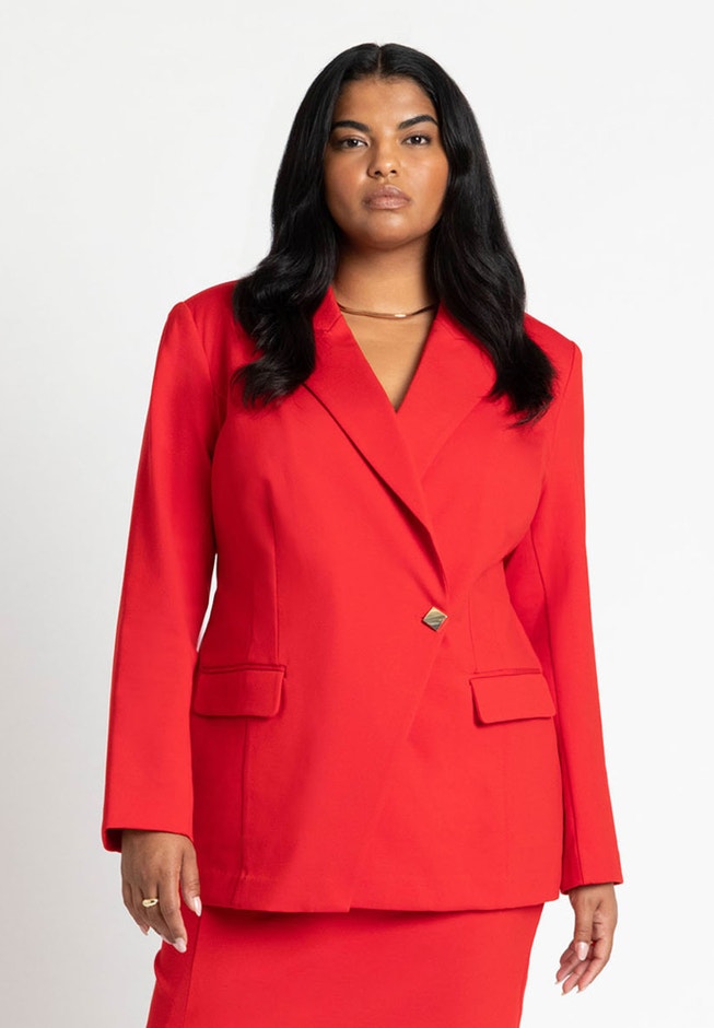 Asym Closure Stretch Blazer image number 1