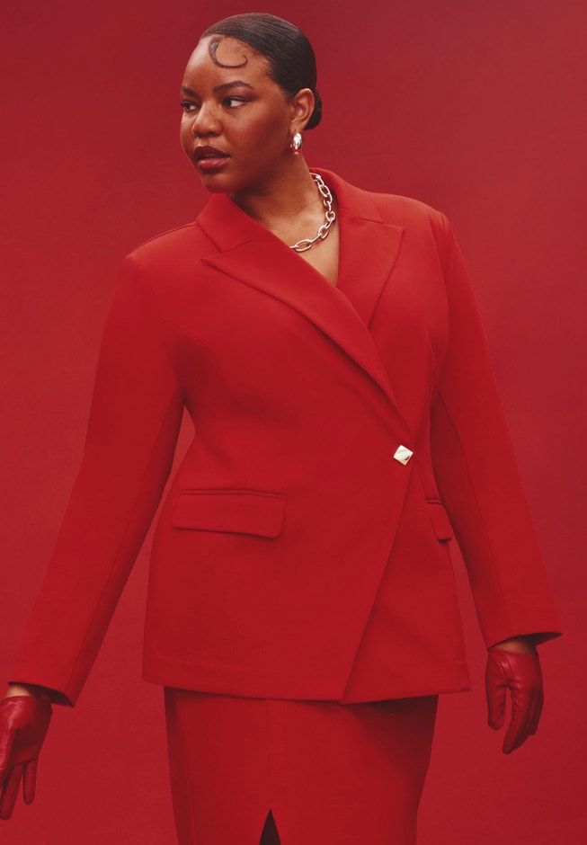 Asym Closure Stretch Blazer image number 0