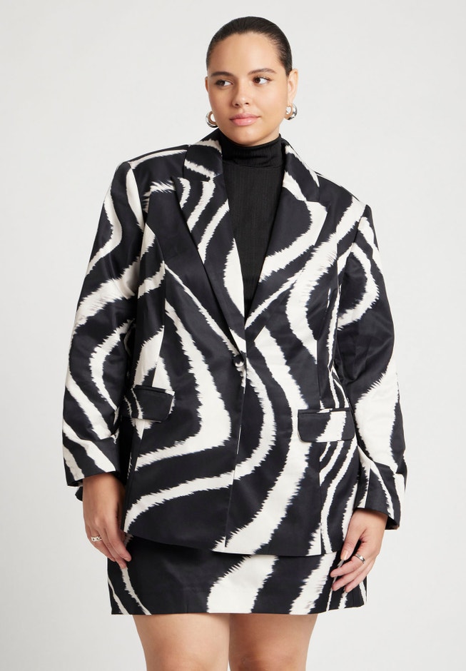 Oversized Printed Blazer image number 1