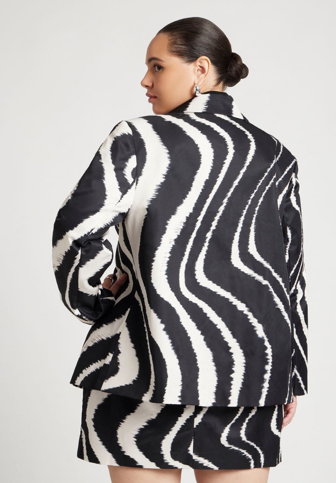 Oversized Printed Blazer image number 2