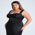 Satin Cup Detail Maxi Dress image number null