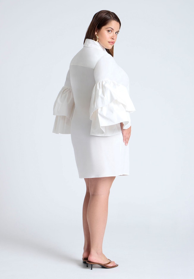 Poplin Ruffle Sleeve Dress image number null