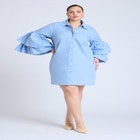  Poplin Ruffle Sleeve Dress  image number null