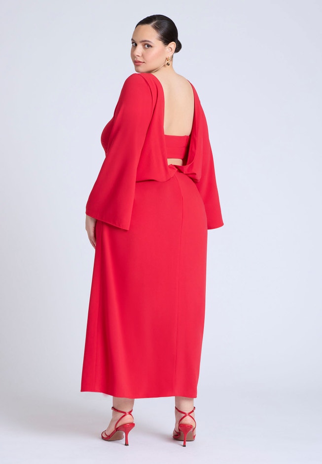 Back Drape Maxi Dress image number null