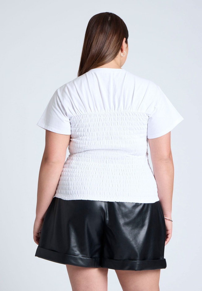 Short Sleeve Smocked Tee image number null