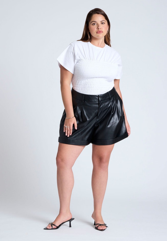 Short Sleeve Smocked Tee image number null