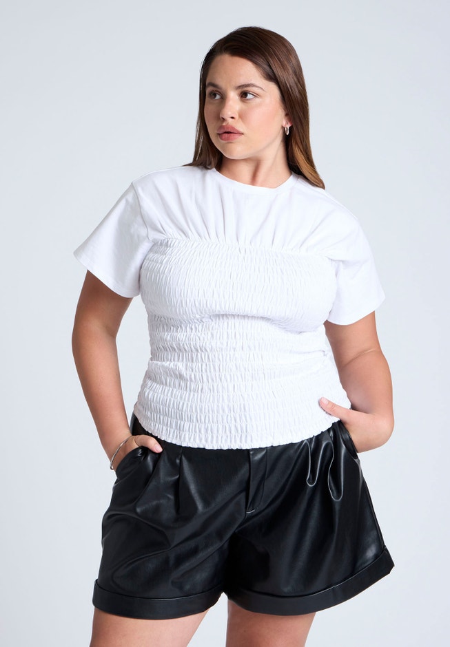 Short Sleeve Smocked Tee image number null