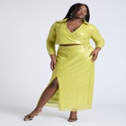  Sequin Wrap Collared Top  image number null