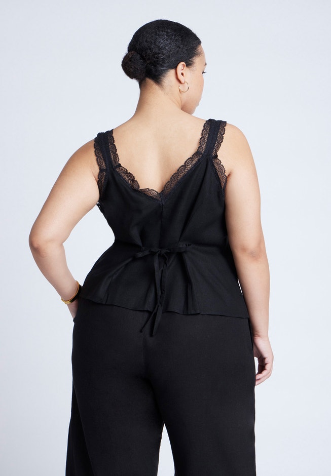Lace Detail V-Neck Top image number 1