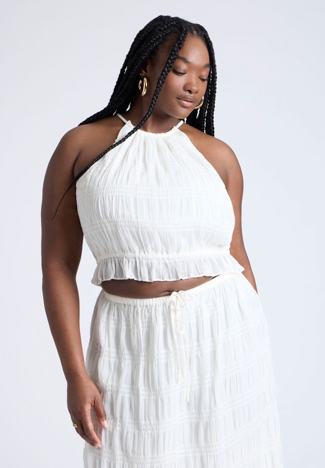 Ruched Tiered Top image number null