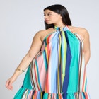 Multi Stripe Trapeze Maxi Dress image number null
