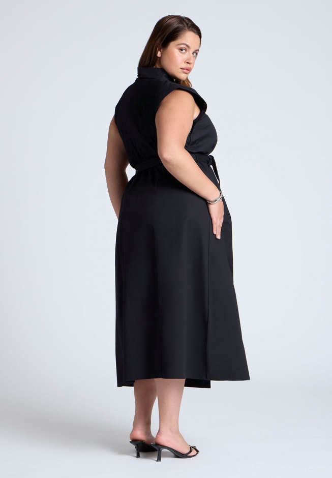 Midi Sleeveless Shirt Dress image number 2