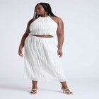 Ruched Tiered Maxi Skirt image number null