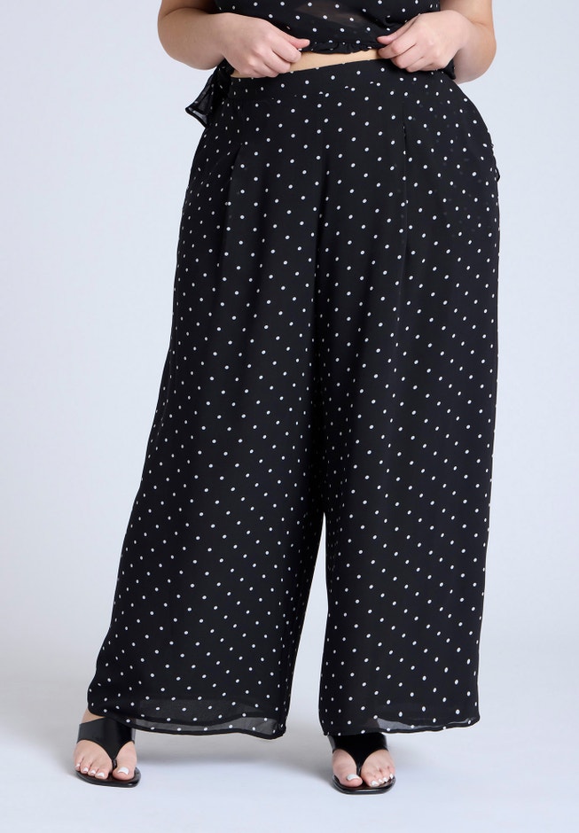 Wide Leg Polka Dot Pant image number null
