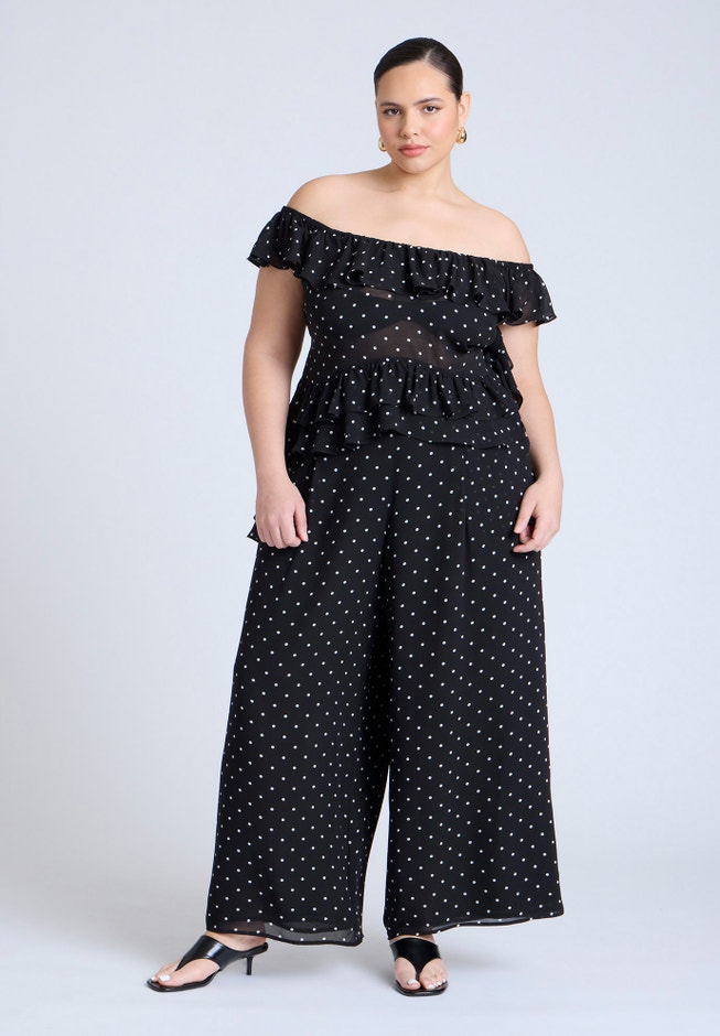 Wide Leg Polka Dot Pant image number null