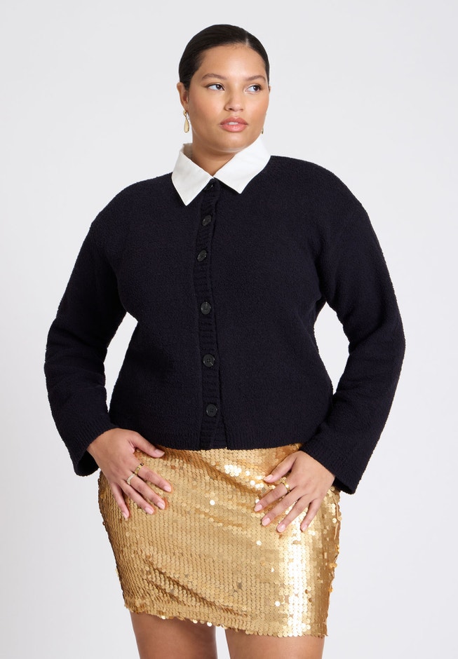 Knitted Cardigan Twofer Jacket image number 0