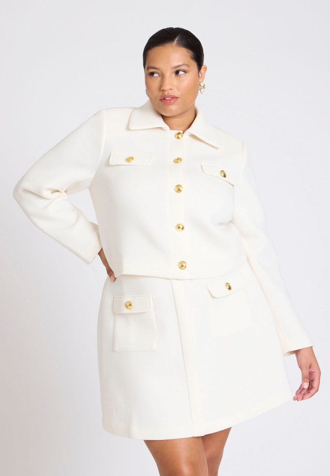 Cropped Gold Button Jacket image number 0