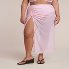 Mesh Maxi Asym Skirt Coverup image number null