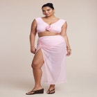 Mesh Maxi Asym Skirt Coverup image number null