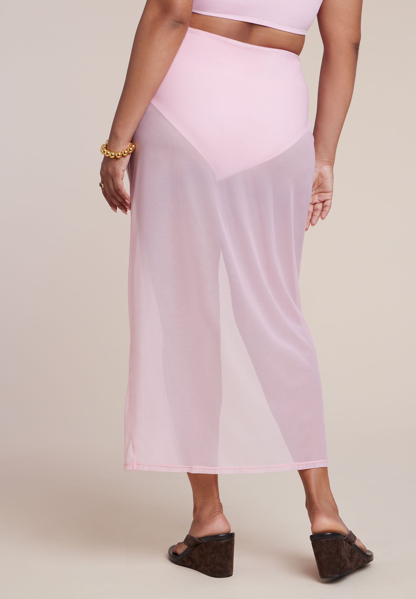 Mesh Maxi Asym Skirt Coverup image number 3